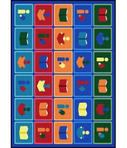 Joy Carpets Kid Essentials Multi Library Blocks 7ft.8in. x 10ft.9in. Rect. Rug
