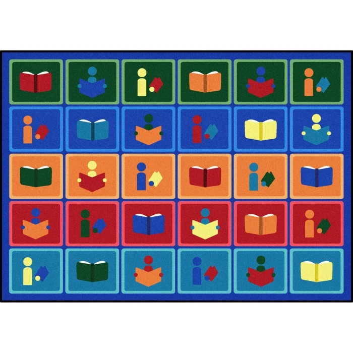 Joy Carpets Kid Essentials Multi Library Blocks 5ft.4in. x 7ft.8in. Rect. Rug