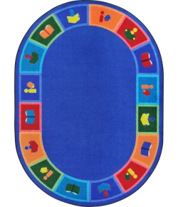 Joy Carpets Kid Essentials Multi Library Blocks 7ft.8in. x 10ft.9in. Oval Rug