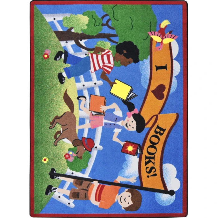 Joy Carpets Kid Essentials Multi Library Day 10ft.9in. x 13ft.2in. Rect. Rug