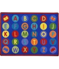 Joy Carpets Kid Essentials Multi Library Dots 2ft.1in. x 7ft.8in. Rect. Rug