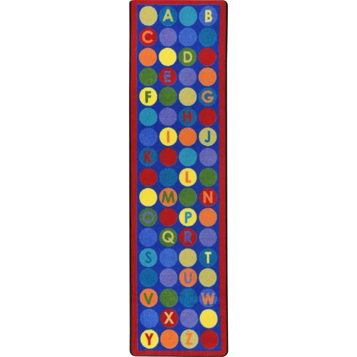Joy Carpets Kid Essentials Multi Library Dots 2ft.1in. x 7ft.8in. Rect. Rug