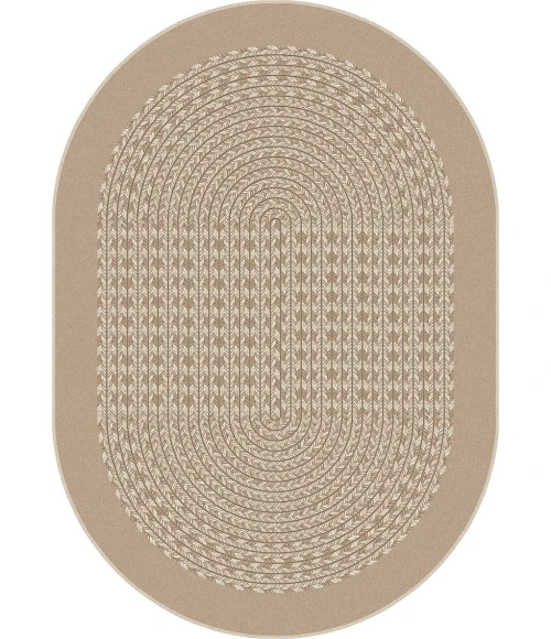 Joy Carpets Kid Essentials Beige Like Home 3ft.10in. x 5ft.4in. Oval Rug