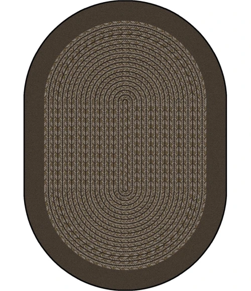 Joy Carpets Kid Essentials Chocolate Like Home 7ft.8in. x 10ft.9in. Oval Rug