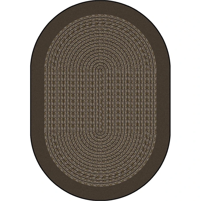 Joy Carpets Kid Essentials Chocolate Like Home 5ft.4in. x 7ft.8in. Oval Rug