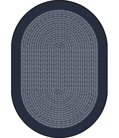 Joy Carpets Kid Essentials Navy Like Home 3ft.10in. x 5ft.4in. Oval Rug