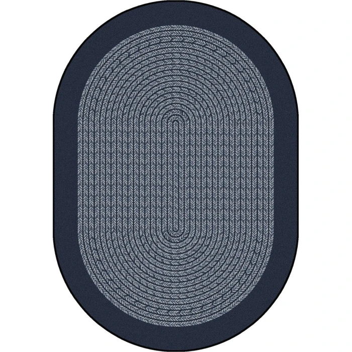 Joy Carpets Kid Essentials Navy Like Home 7ft.8in. x 10ft.9in. Oval Rug