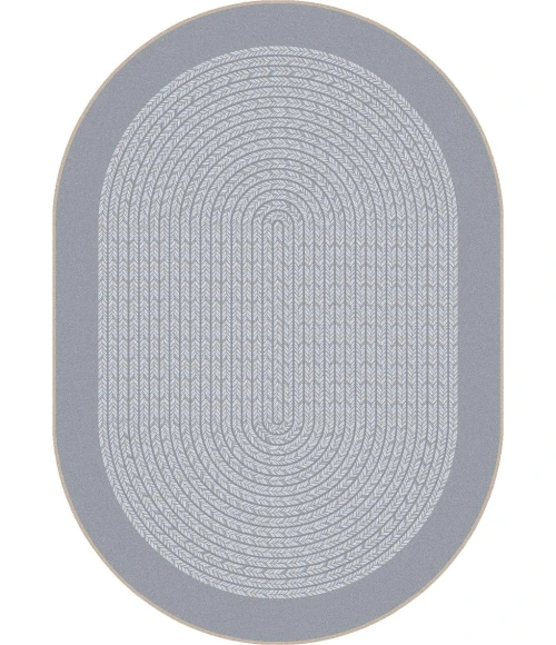 Joy Carpets Kid Essentials Silver Like Home 10ft.9in. x 13ft.2in. Oval Rug