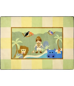 Joy Carpets Kid Essentials Multi Lil' Explorer 5ft.4in. Round Rug