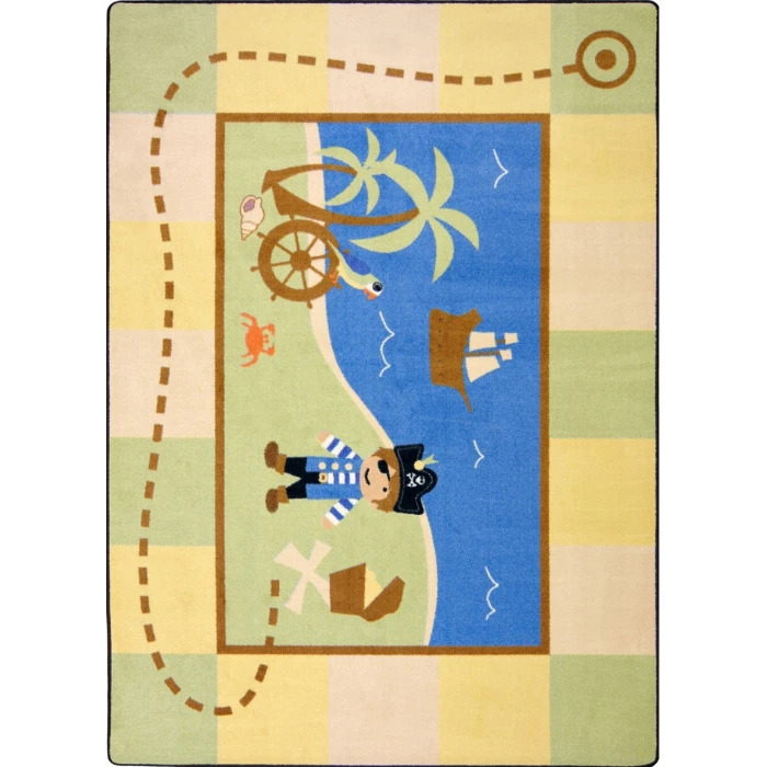 Joy Carpets Kid Essentials Multi Lil Pirate 3ft.10in. x 5ft.4in. Rect. Rug