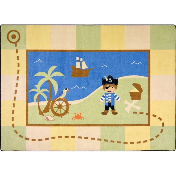 Joy Carpets Kid Essentials Multi Lil' Pirate 7ft.7in. Round Rug