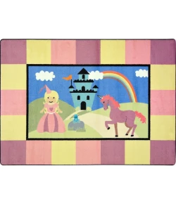 Joy Carpets Kid Essentials Multi Lil' Princess 5ft.4in. Round Rug