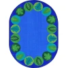 Joy Carpets Kid Essentials Multi Lively Leaves 7ft.8in. x 10ft.9in. Oval Rug