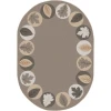 Joy Carpets Kid Essentials Neutral Lively Leaves 10ft.9in. x 13ft.2in. Oval Rug