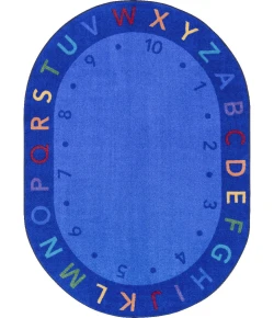 Joy Carpets Kid Essentials Multi Lively Letters 7ft.8in. x 10ft.9in. Oval Rug