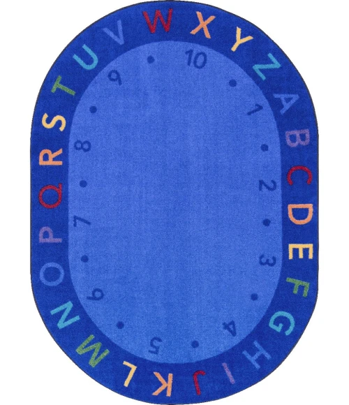 Joy Carpets Kid Essentials Multi Lively Letters 5ft.4in. x 7ft.8in. Oval Rug