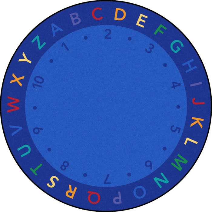 Joy Carpets Kid Essentials Multi Lively Letters 7ft.7in. Round Rug