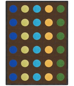 Joy Carpets Kid Essentials Earthtone Lots of Dots 7ft.8in. x 10ft.9in. Rect. Rug