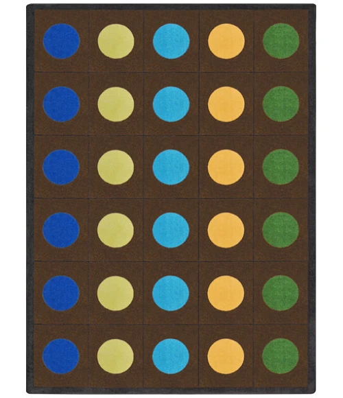 Joy Carpets Kid Essentials Earthtone Lots of Dots 7ft.8in. x 10ft.9in. Rect. Rug