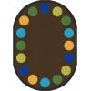 Joy Carpets Kid Essentials Earthtone Lots of Dots 10ft.9in. x 13ft.2in. Oval Rug