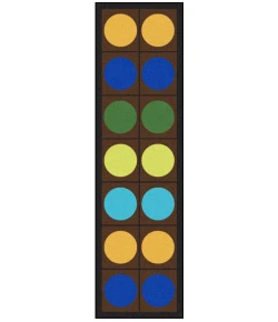 Joy Carpets Kid Essentials Earthtone Lots of Dots 2ft.1in. x 7ft.8in. Rect. Rug