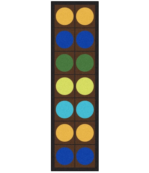 Joy Carpets Kid Essentials Earthtone Lots of Dots 2ft.1in. x 7ft.8in. Rect. Rug