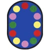 Joy Carpets Kid Essentials Multi Lots of Dots 5ft.4in. x 7ft.8in. Oval Rug