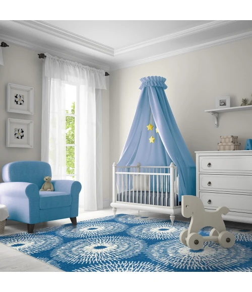 Joy Carpets Claremont Kids Blue Skies Make A Wish 5ft.4in. x 7ft.8in. Rect. Rug