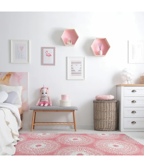 Joy Carpets Claremont Kids Blush Make A Wish 5ft.4in. x 7ft.8in. Rect. Rug