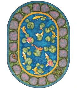 Joy Carpets Kid Essentials Multi Maria Garden 7ft.8in. x 10ft.9in. Oval Rug