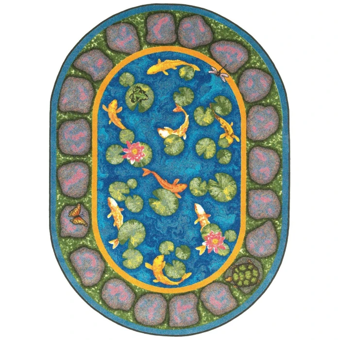 Joy Carpets Kid Essentials Multi Maria Garden 7ft.8in. x 10ft.9in. Oval Rug