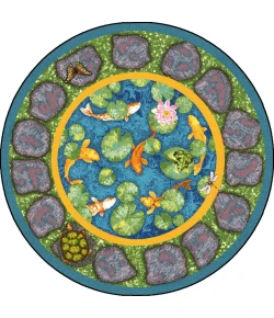 Joy Carpets Kid Essentials Multi Marias Garden 7ft.7in. Round Rug