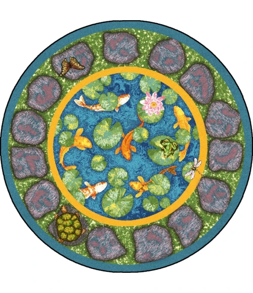 Joy Carpets Kid Essentials Multi Marias Garden 7ft.7in. Round Rug