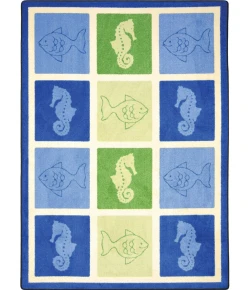 Joy Carpets Summer Solstice Multi Marine Life 7ft.8in. x 10ft.9in. Rect. Rug