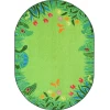 Joy Carpets Kid Essentials Green Merry Meadows 7ft.8in. x 10ft.9in. Oval Rug