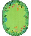 Joy Carpets Kid Essentials Green Merry Meadows 7ft.8in. x 10ft.9in. Oval Rug