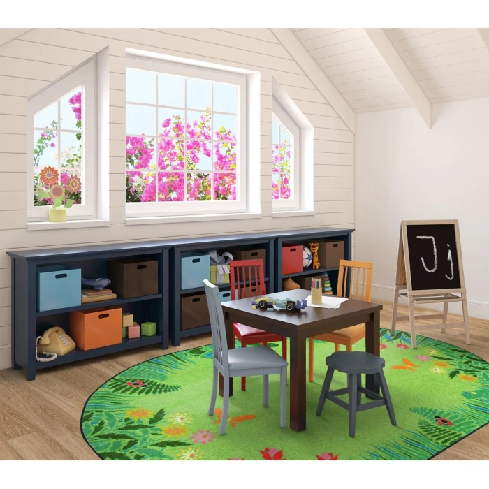 Joy Carpets Kid Essentials Green Merry Meadows 10ft.9in. x 13ft.2in. Oval Rug