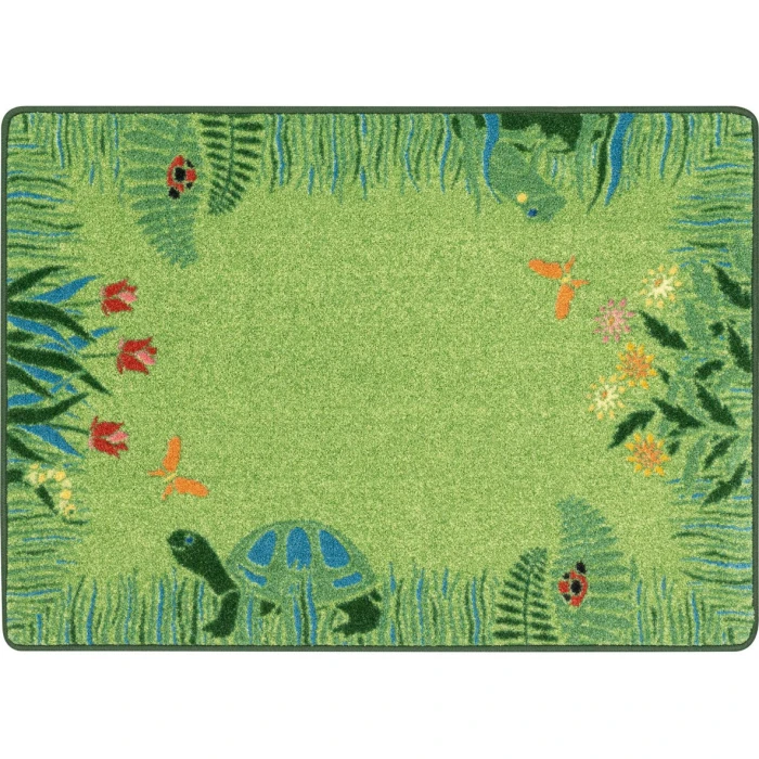Joy Carpets Kid Essentials Green Merry Meadows 2ft. 8in. x 3ft. 10in. Rect. Rug