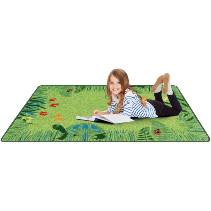 Joy Carpets Kid Essentials Green Merry Meadows 2ft. 8in. x 3ft. 10in. Rect. Rug