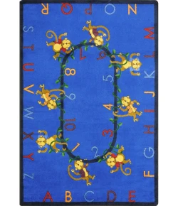 Joy Carpets Kid Essentials Blue Monkey Business 13ft.2in. Round Rug