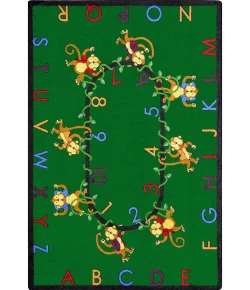 Joy Carpets Kid Essentials Green Monkey Business 13ft.2in. Round Rug