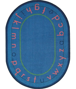 Joy Carpets Kid Essentials Multi Montessori Alphabet 7ft.8in. x 10ft.9in. Oval Rug