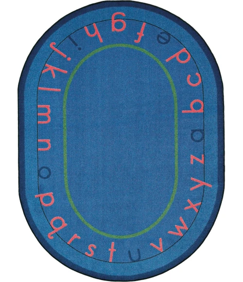 Joy Carpets Kid Essentials Multi Montessori Alphabet 5ft.4in. x 7ft.8in. Oval Rug
