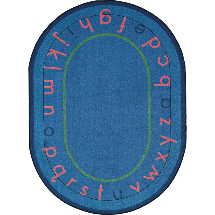 Joy Carpets Kid Essentials Multi Montessori Alphabet 5ft.4in. x 7ft.8in. Oval Rug