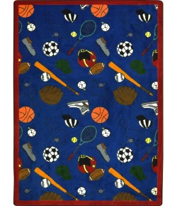 Joy Carpets Games People Play Blue Multi-Sport 3ft.10in. x 5ft.4in. Rect. Rug