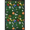 Joy Carpets Games People Play Green Multi-Sport 5ft.4in. x 7ft.8in. Rect. Rug