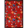 Joy Carpets Games People Play Red Multi-Sport 5ft.4in. x 7ft.8in. Rect. Rug