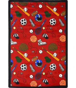 Joy Carpets Games People Play Red Multi-Sport 7ft.8in. x 10ft.9in. Rect. Rug