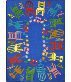 Joy Carpets Kid Essentials Multi Musical Chairs 10ft.9in. x 13ft.2in. Rect. Rug