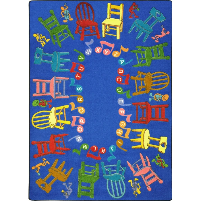 Joy Carpets Kid Essentials Multi Musical Chairs 7ft.8in. x 10ft.9in. Rect. Rug